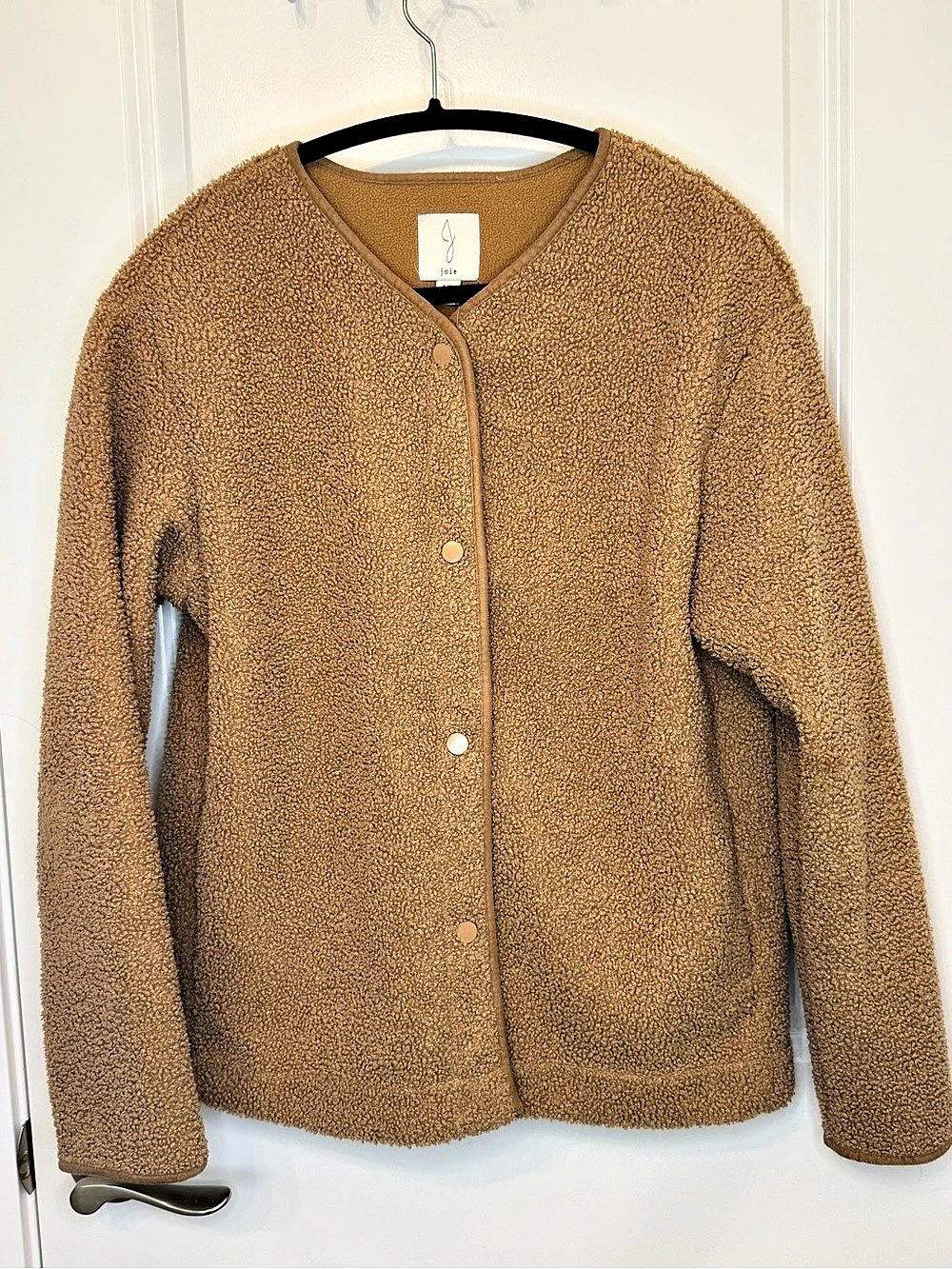 Joie Oversized Teddy Jacket Camel Tan Size Small
